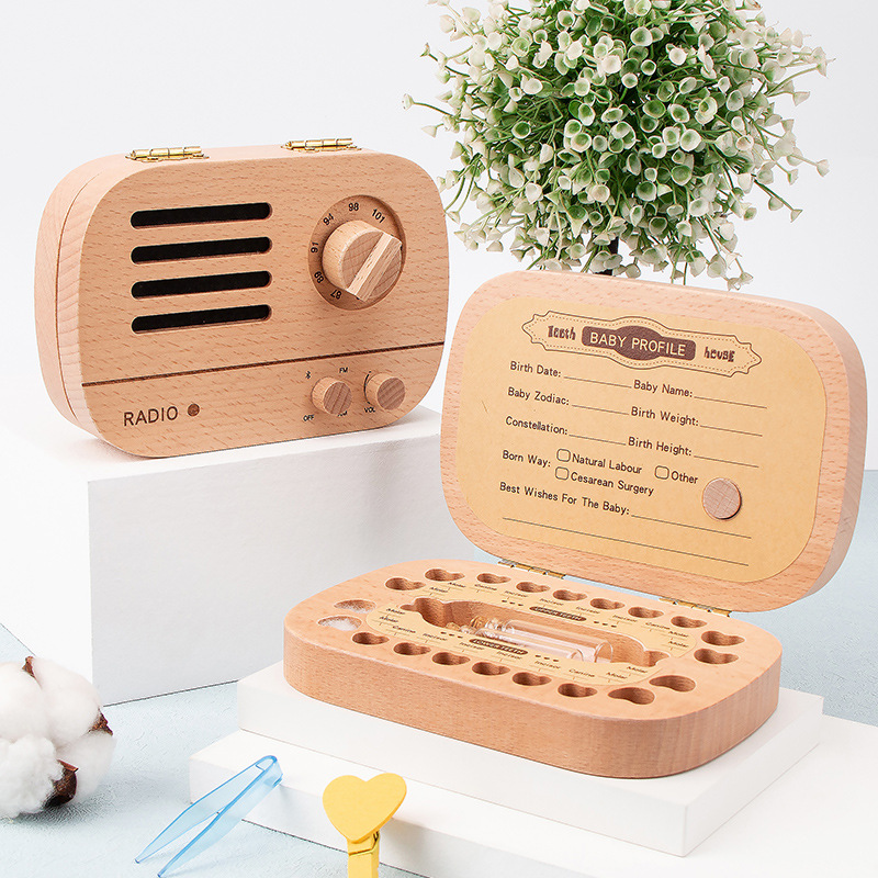 Caja de almacenamiento de dientes de leche, caja de recuerdos de dientes de leche para niños, caja de recuerdos de dientes para niños.