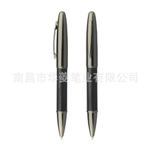 廠家華菱筆業直銷碳纖維金屬圓珠筆槍黑圓珠筆亮鉻色碳纖維圓珠筆