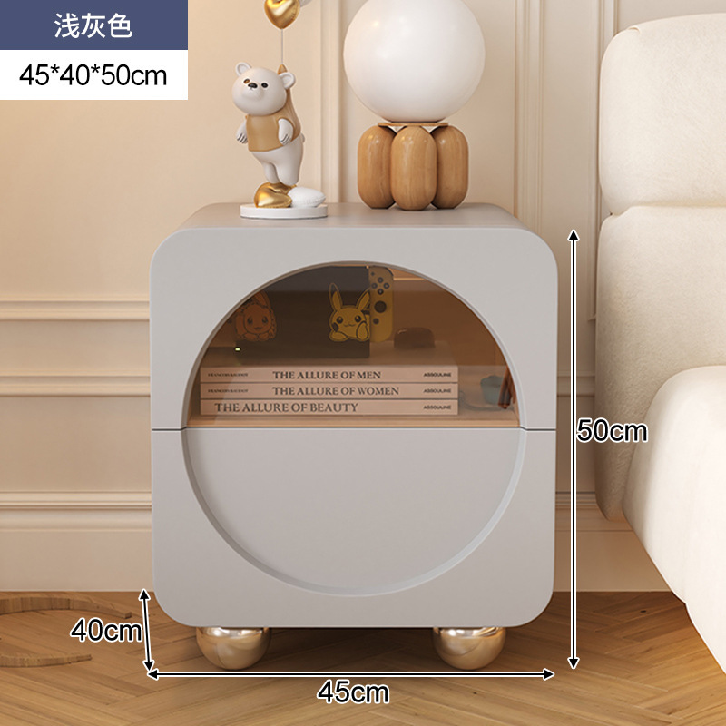 Estilo crema mesita de noche luz dormitorio de lujo simple moderno diseñador creativo de madera maciza pequeñas niñas mesita de noche