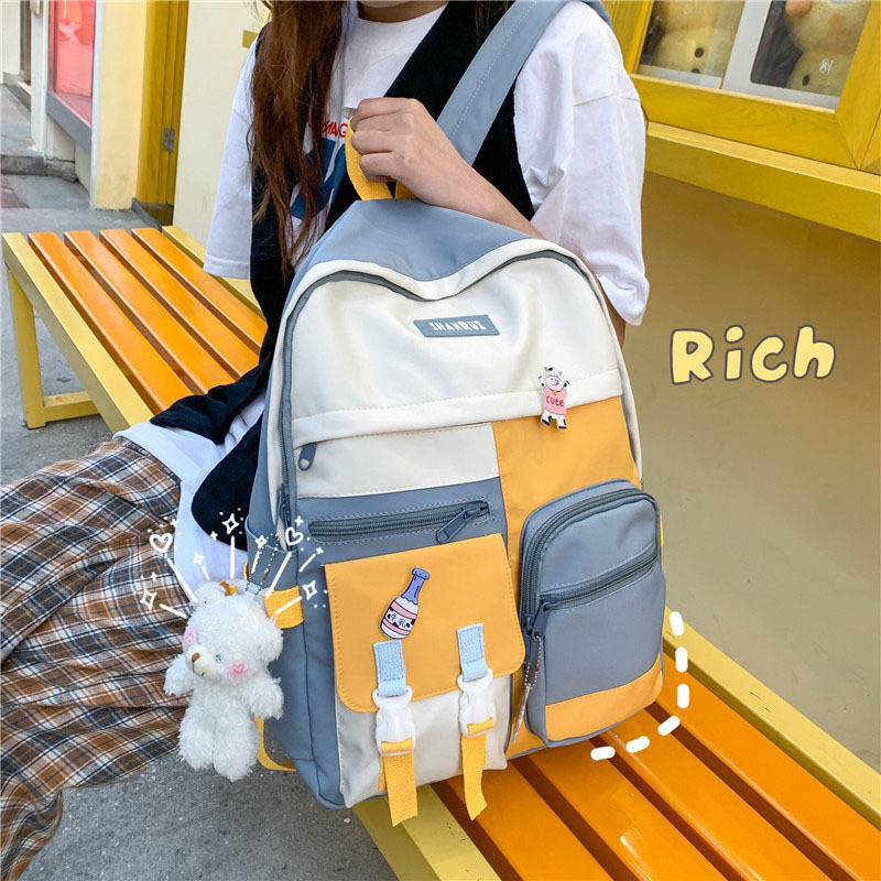カバンの卸売りの新型の大容量は色にぶつかってシンプルな少女のリュックサックの韓国版のins潮学院の風の学生のリュックサックです。|undefined