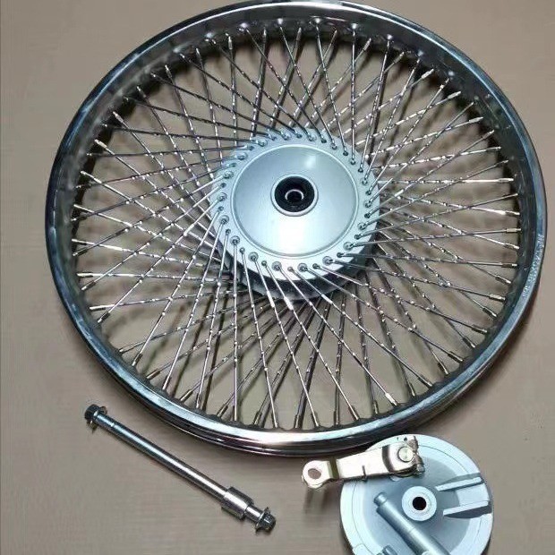 Happy Zhujiang 125 Motorcycle Wheel Hub Cg125 Front and Rear Steel Rim Assembly Retro Modified 72 Holes Boutique Encryption Type