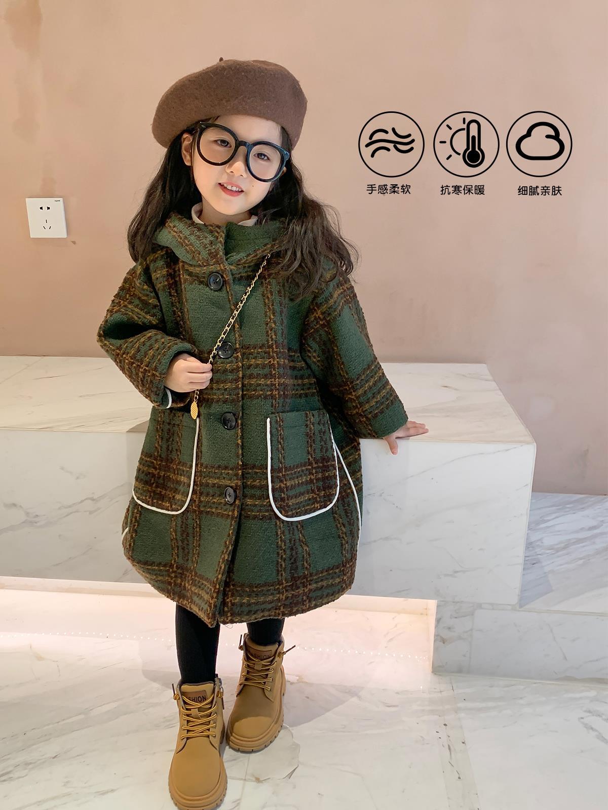 Tutu Baby elephant girl's autumn and winter children's clothes children's Korean version of the hooded coat trendy warm baby sheep wool coat