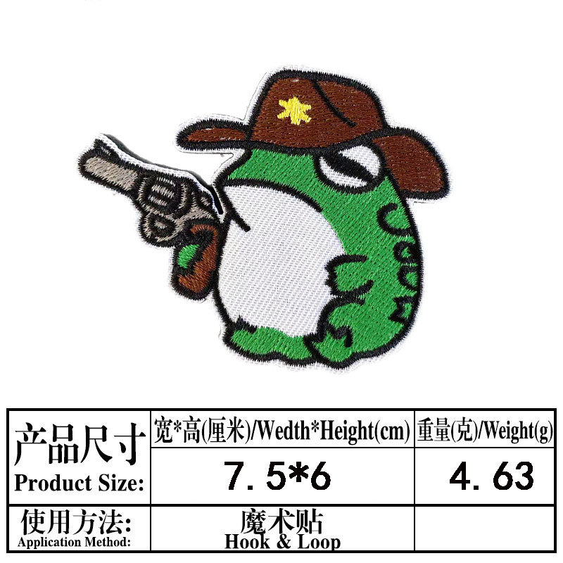 Bordado Velcro dibujos animados animal frito bolsa de medicina con cuchillo humor moral táctico parche de tela insignia bolsa tapa Decoración