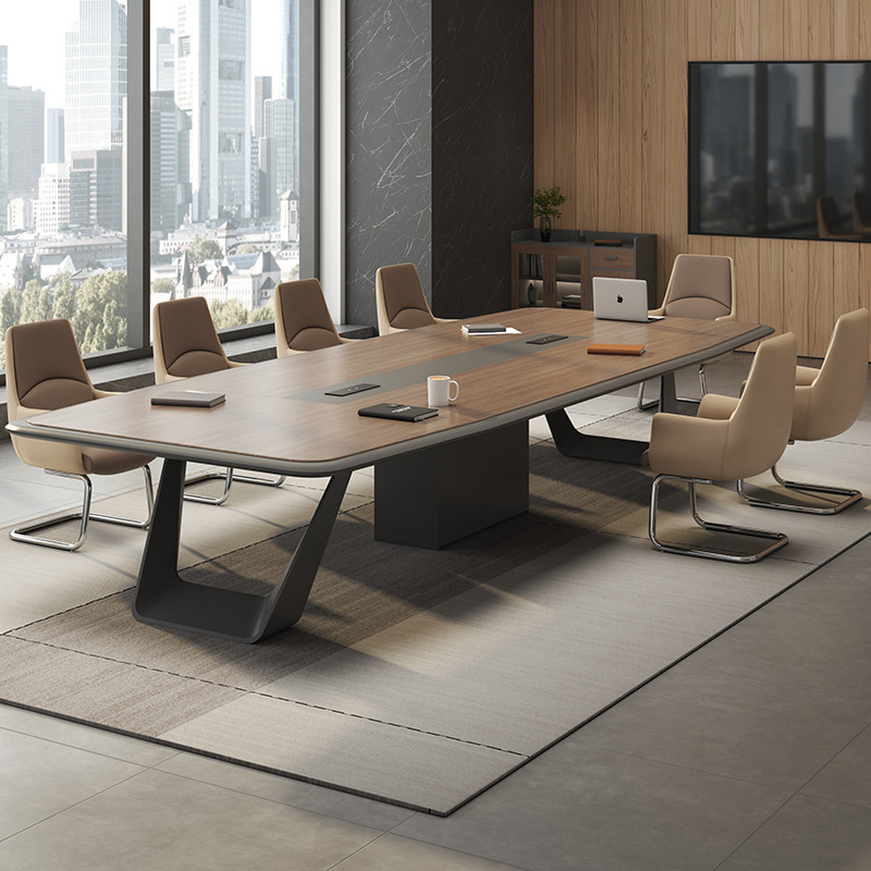 Office Conference Table Long Table Simple Modern Long Table Conference Room Table and Chair Combination Painted Large Employee Training Table