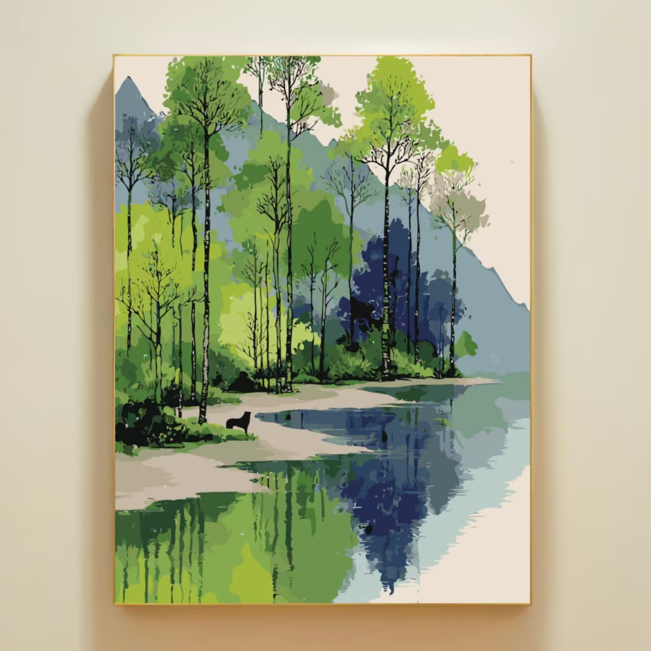 Tinta de montaña Lindiy pintura al óleo digital paisaje curado departamento de alta sensación de pintura al óleo de relleno manual pintura acrílica descomprimida image 5