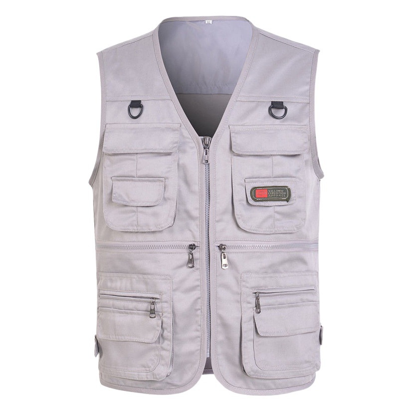 Chaleco de malla para primavera y verano para hombres de mediana edad, chaleco de pesca con múltiples bolsillos para todas las estaciones, chaleco táctico informal para hombres de primavera y otoño, dropshipping.