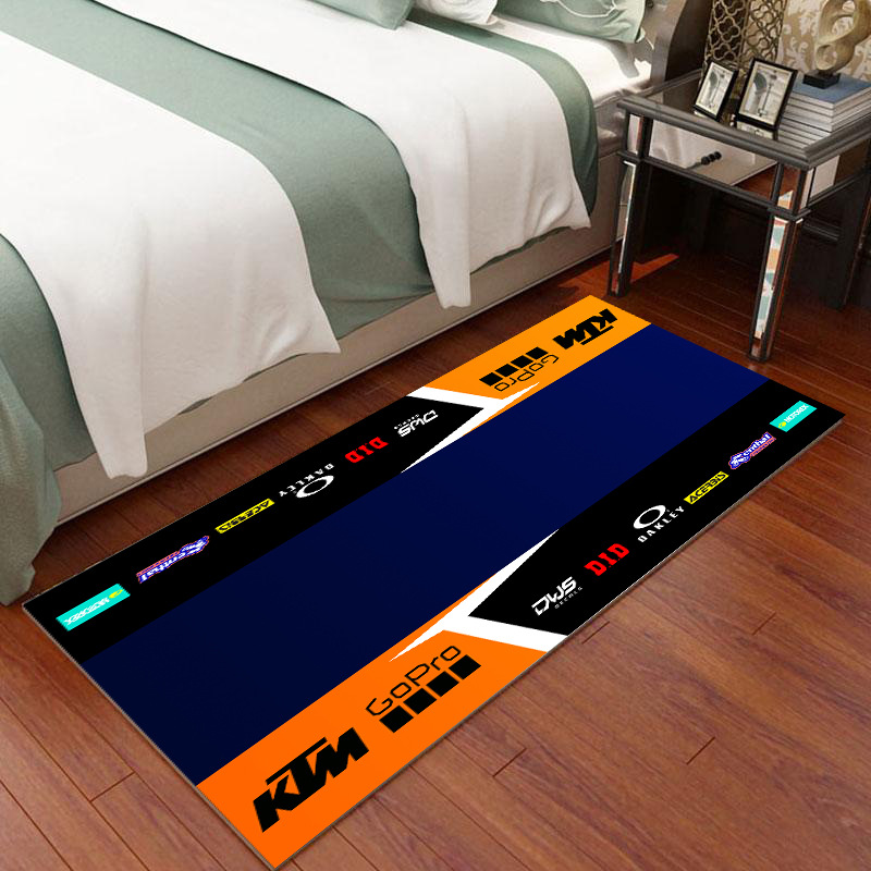 Amazon Motorcycle Logo Crystal Velvet Floor Mat Bedroom Easy Care Bedside Blanket Wear-Resistant and Dirty-Resistant Display Mat Wholesale