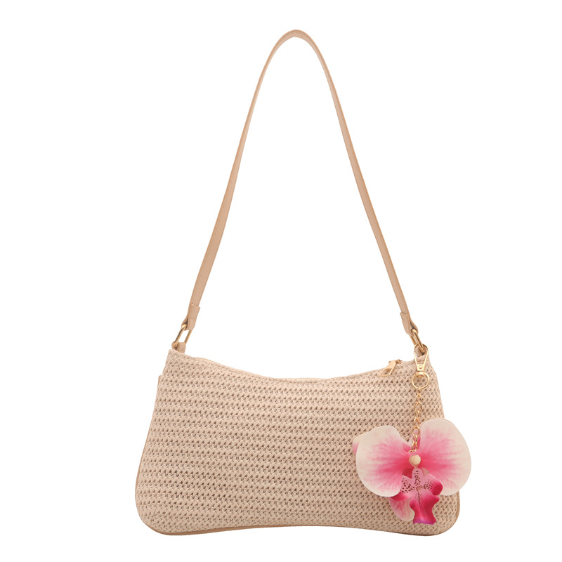 Bolsa de hombro de paja de mujer 2026 bolsas de verano de alta calidad bolsas de vacaciones bolsas de hombro de brazo bolsas de mujer