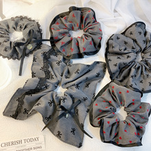 气质植绒蝴蝶结网红大肠发圈温柔风高级感新款高马尾头绳扎发头花