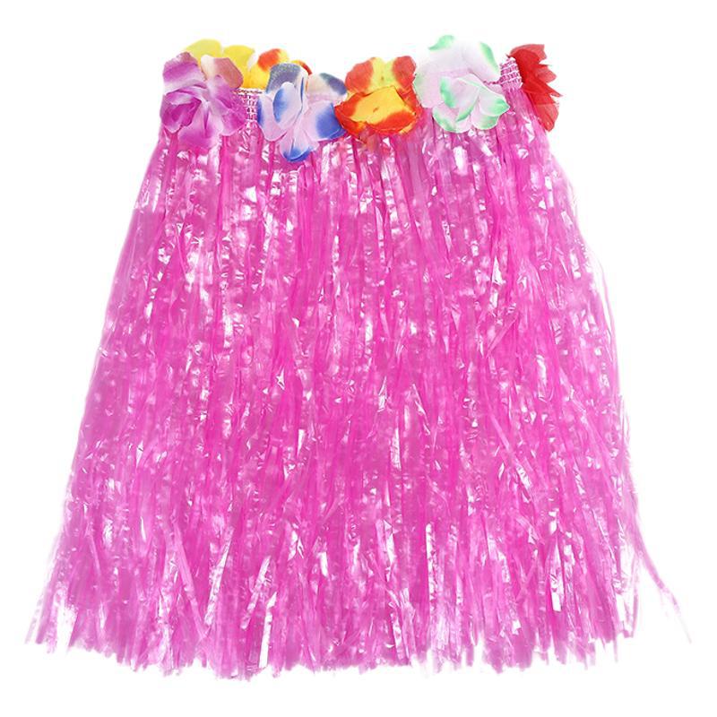 Fuente de fábrica al por mayor de falda de paja hawaiana para adultos y niños de actividad general vestido de falda de paja de una sola capa