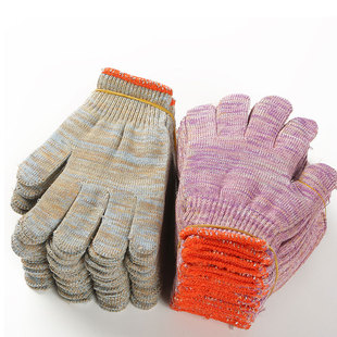 Ten-pin labor protection gloves encryption machinery factory cotton yarn knitted thickened protective construction site men's and women's small size flower yarn gloves