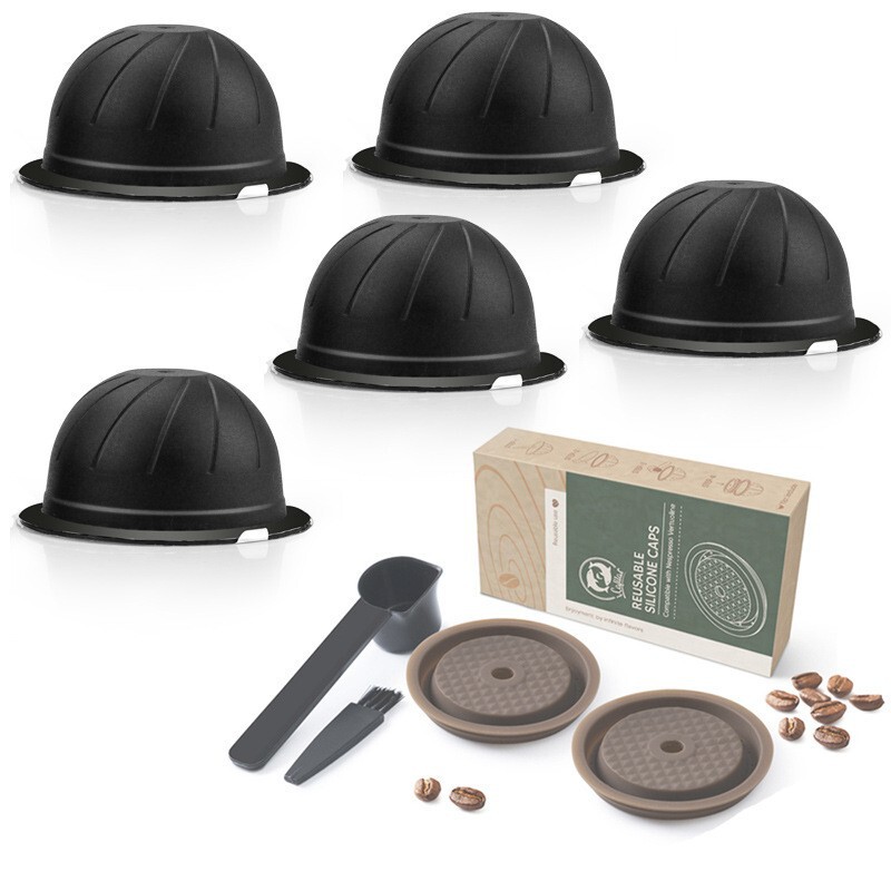 Compatible with Self-Adhesive Aluminum Foil Nespresso Vertuo Semi-Reusable Coffee Capsule Shells, Italian Semi-Spherical Shape