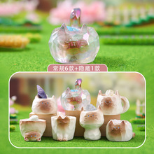 网红猫咪水晶盲盒批发惊喜萌宠摆件潮流桌面玩具开箱解压礼物热卖