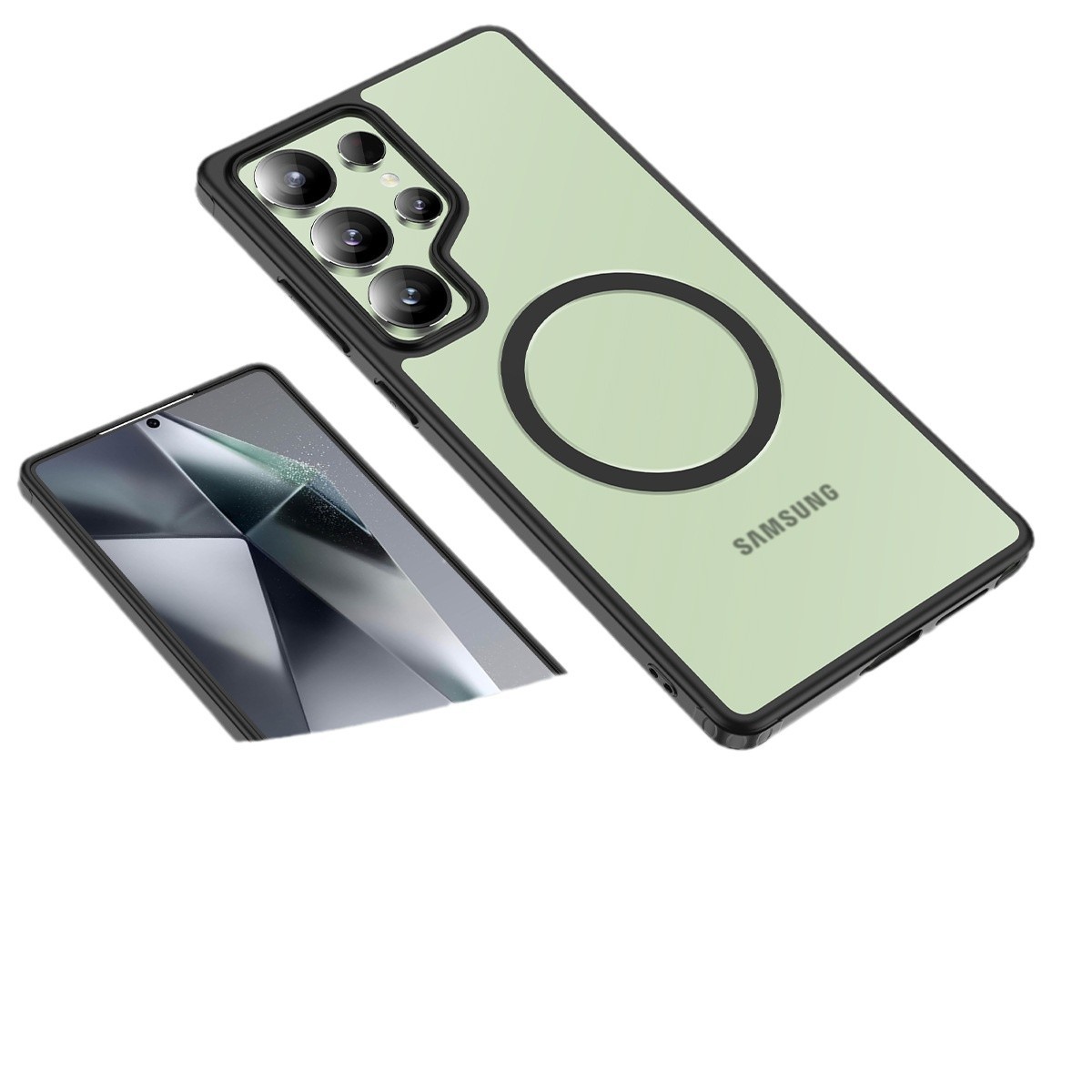 Transfronterizo A17 para s25edge Samsung s25ultra funda para teléfono móvil magnética transparente A56 funda protectora anti-caída