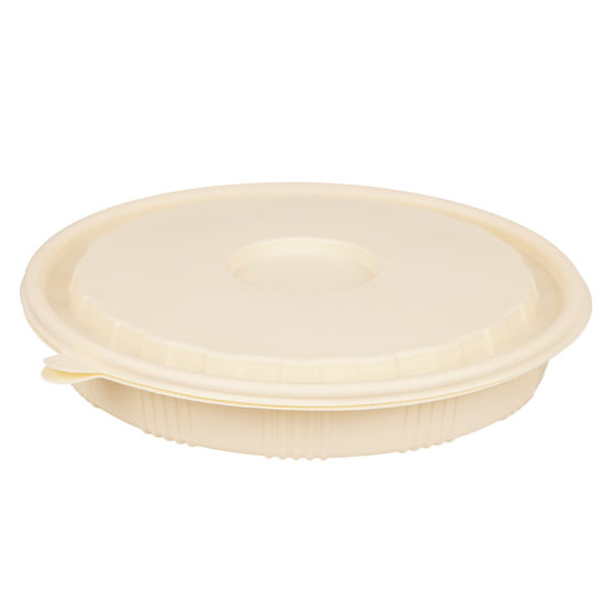 Disposable dumpling box degradable corn starch round takeaway packing box environmental protection fast food box wholesale