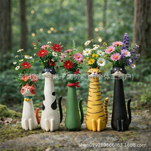 ����վ����Handmadequirkycat-shapedvase�ֹ��Ź�؈��ƿ