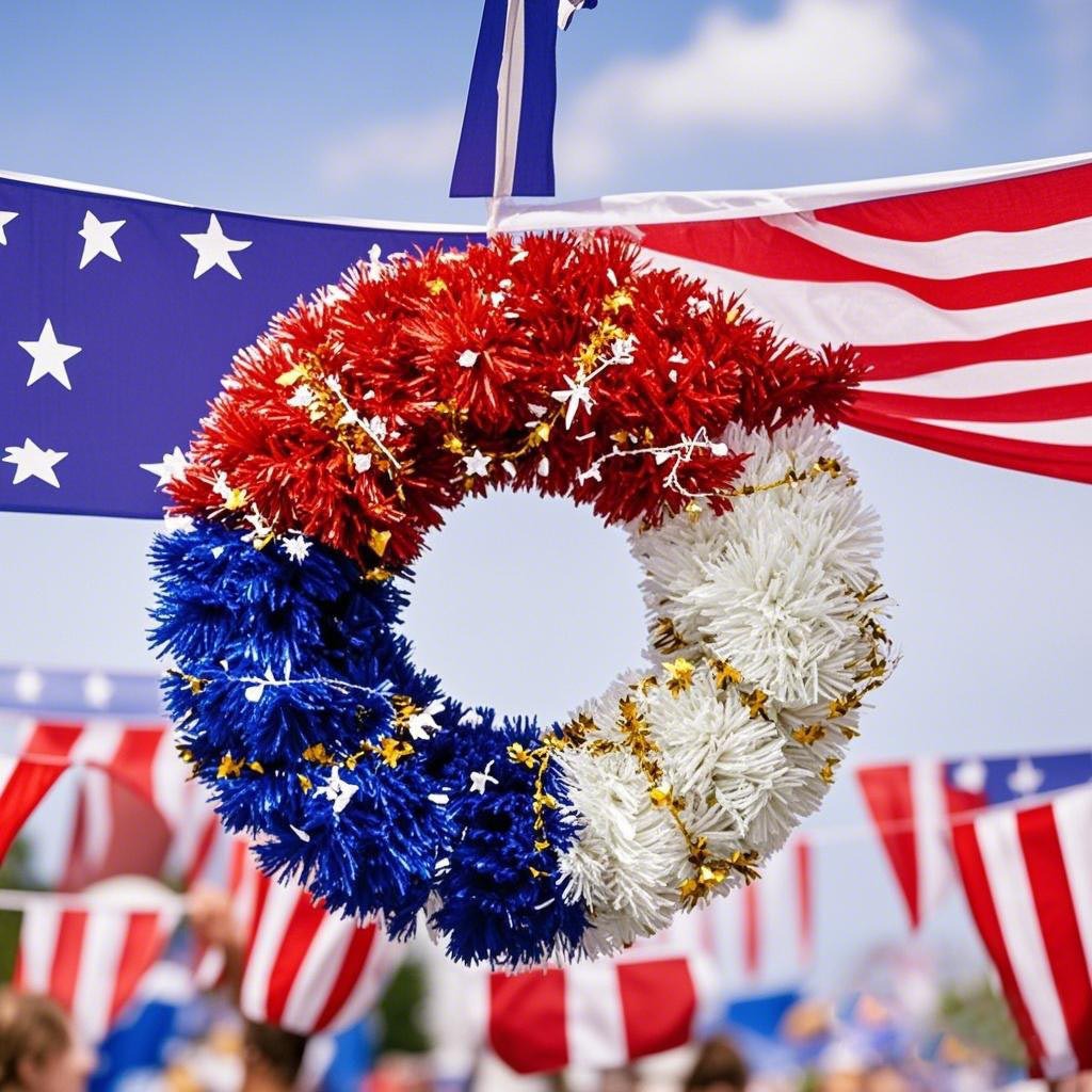 Nuevo transfronterizo azul, blanco y rojo tricolor decoración de guirnaldas de flores decorativas guirnaldas de fiestas accesorios adornos