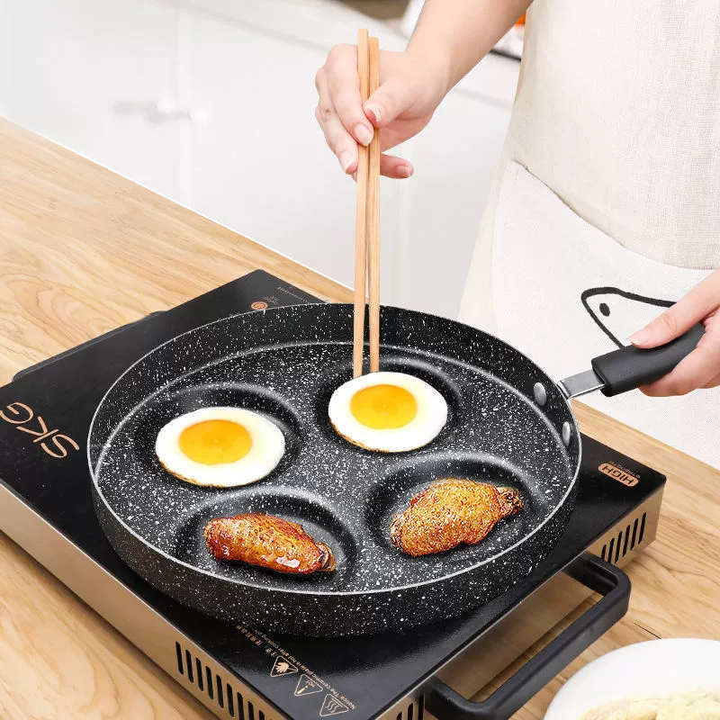 Fried egg artifact egg burger cooker poached egg breakfast egg dumplings special small flat pot mini non -stick four -hole mold
