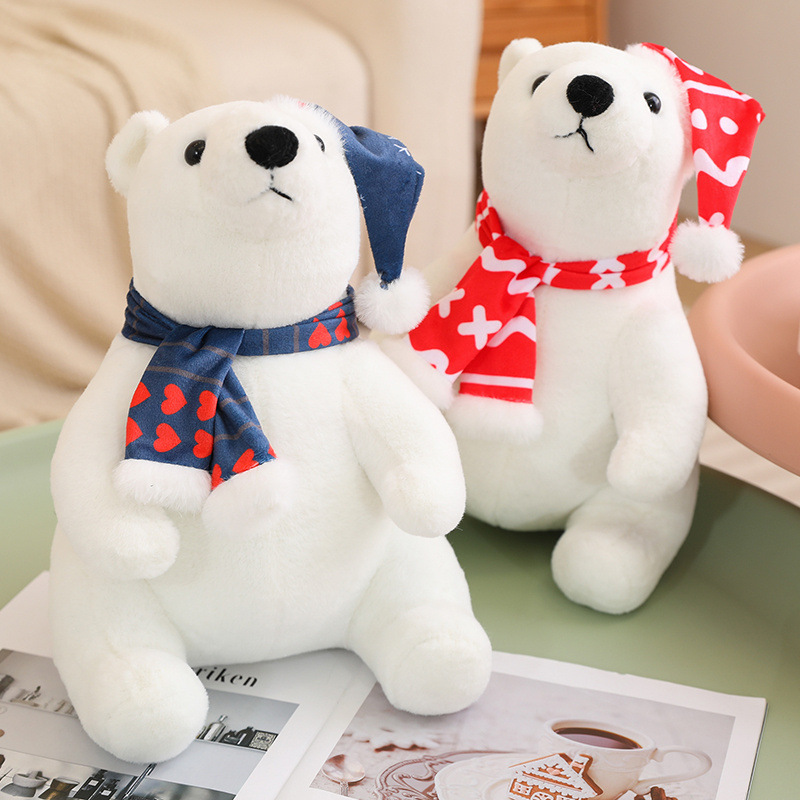 Adorable Navidad oso polar juguete muñeca marioneta muñeca de tela abrazar oso regalo infantil transfronterizo