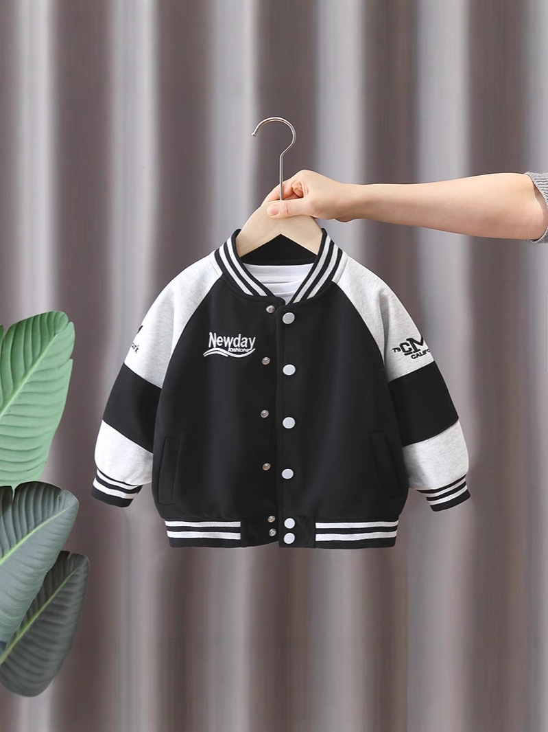 7622 ropa para niños, uniformes de béisbol para niños, modelos de primavera y otoño, 2025, nuevos y guapos, chaqueta de color casual para niños, chaqueta de primavera