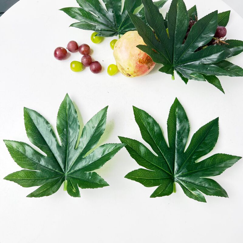 Simulation of octagonal gold leaf supermarket fruit area fake leaf shop display decoration green leaf small leaf plate layout Simulation of octagonal gold leaf supermarket fruit area fake leaf shop display decoration green leaf small leaf plate layout