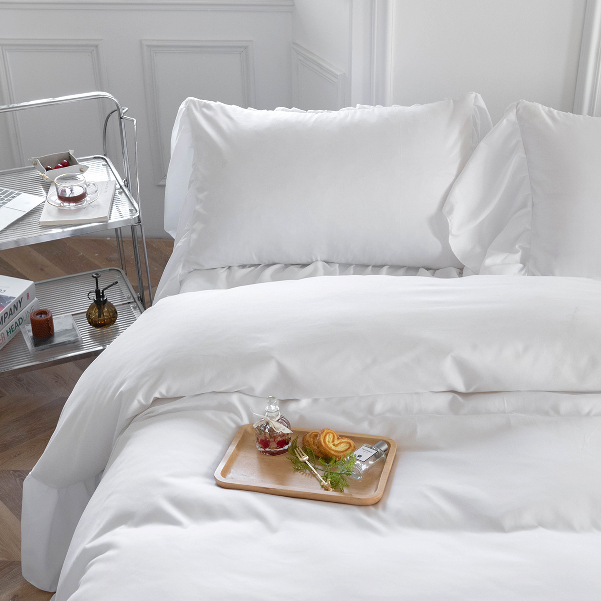 跨境新品亚马逊床上用品工艺款套件磨毛加宽荷叶边被套套件