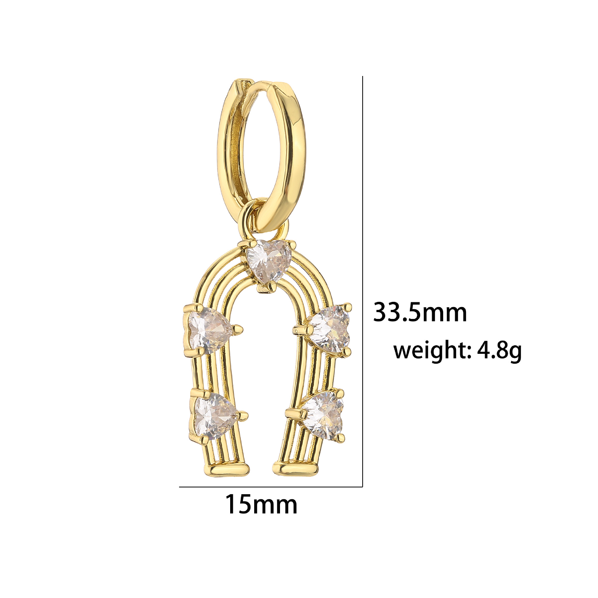 Retro Flower Copper Inlaid Zircon Drop Earrings 1 Pair