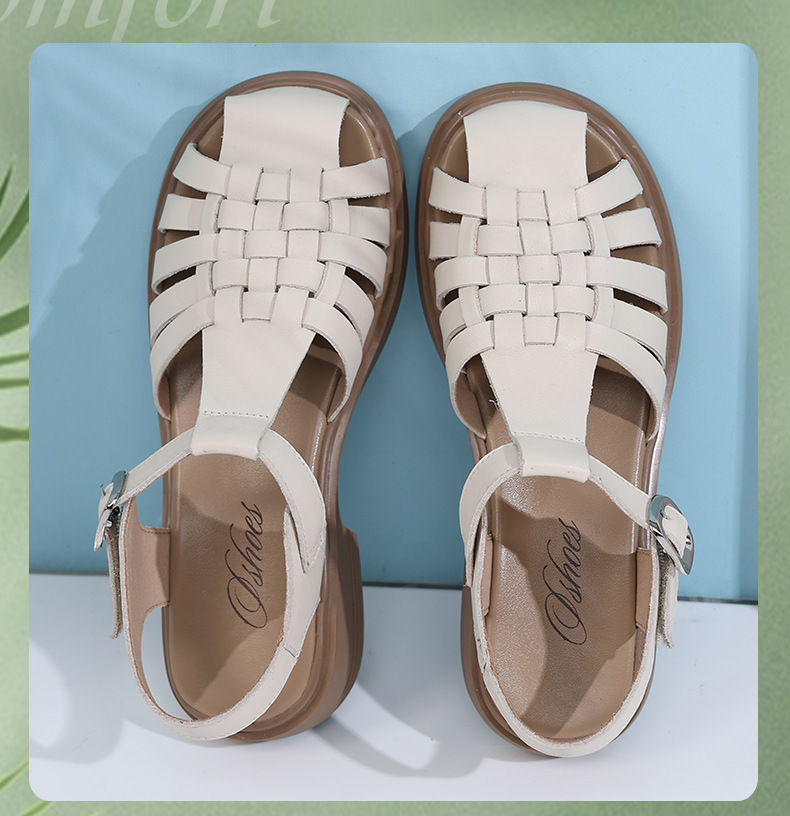 C4750 1380K GIÀY DÉP SANDAL NỮ RUITDT GÓT VUÔNG MÙA HÈ GIÀY DÉP NỮ DA BÒ G04 SẢN PHẨM MỚI