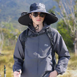 太阳能风扇帽男士户外登山帽夏季防晒遮阳钓鱼帽成人带风扇的帽子
