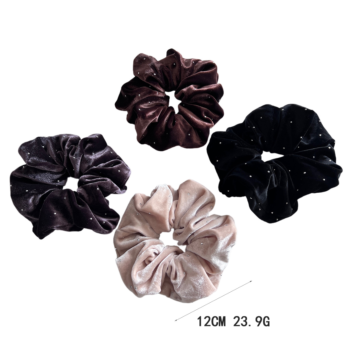 Samt Haar-scrunchie Mit Strass Für Pferdeschwänze Und Hochsteckfrisuren_voghion.com