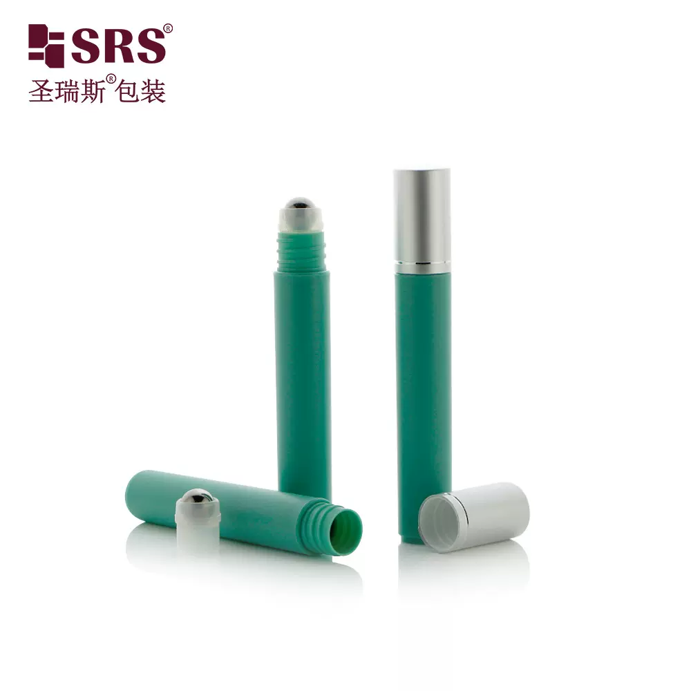 8ML绿色磨砂PP塑料瓶 化妆品包材可装眼膏大钢珠滚珠瓶现货