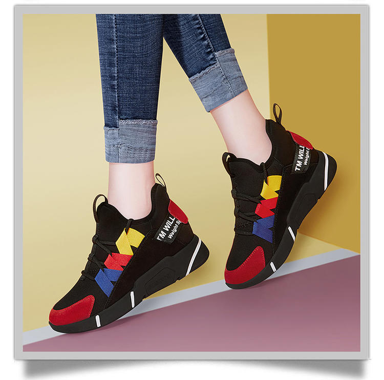 Giày sneaker nữ chunky đế dày tăng chiều cao, phối màu sành điệu mùa xuân hè 2025 — ML 8300-1 màu đỏ [có lót nhung] chiều cao gót 3.0cm, ML 8300 cao gót đỏ 3.0cm, ML 8300 màu xanh cao gót 3.0cm, ML 8300-1 màu xanh lam [có lót nhung] chiều cao gót 3.0cm chi tiết 7