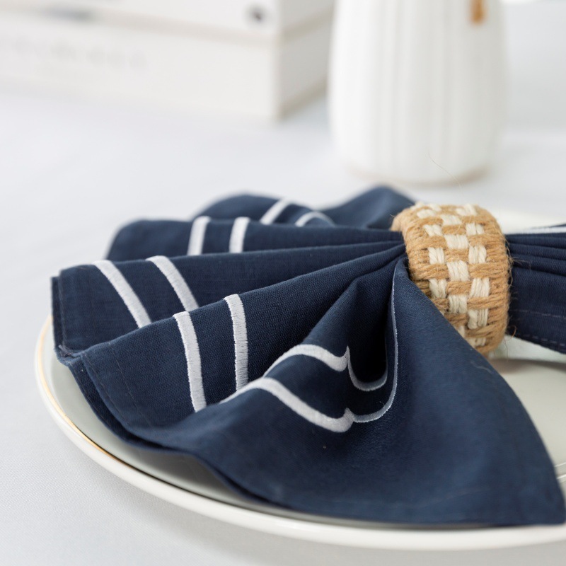 亚麻刺绣餐巾餐垫外贸隔热垫氛围感桌面布艺婚礼餐巾垫Napkins|undefined