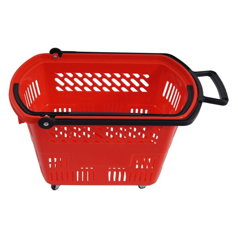 Фруктовый магазин Круглосуточный магазин Пластиковая корзина для покупок Четырехколесная корзина для покупок Лифт Корзина для покупок двойного назначения Корзина для покупок супермаркета