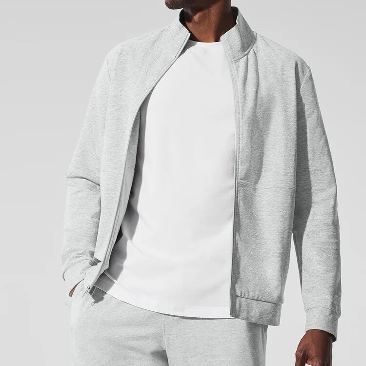 New spring and autumn men's sports jacket, half-high collar, full-zip, stand-up collar, casual outdoor top, in stock