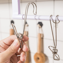 Stainless steel hanging clip with tail to strengthen hanging organizer bathroom underwear towel drying hook with hook