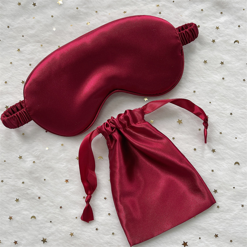 En stock máscara de ojo de seda artificial lazo bolsa nudo regalo de boda traje de seda sueño sombreado máscara de ojo