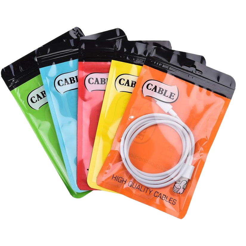 Película de perla directa de fábrica Yin y Yang bolsa de hueso imprimible bolsa de plástico engrosada Ziplock bolsa de embalaje de cable de datos USB