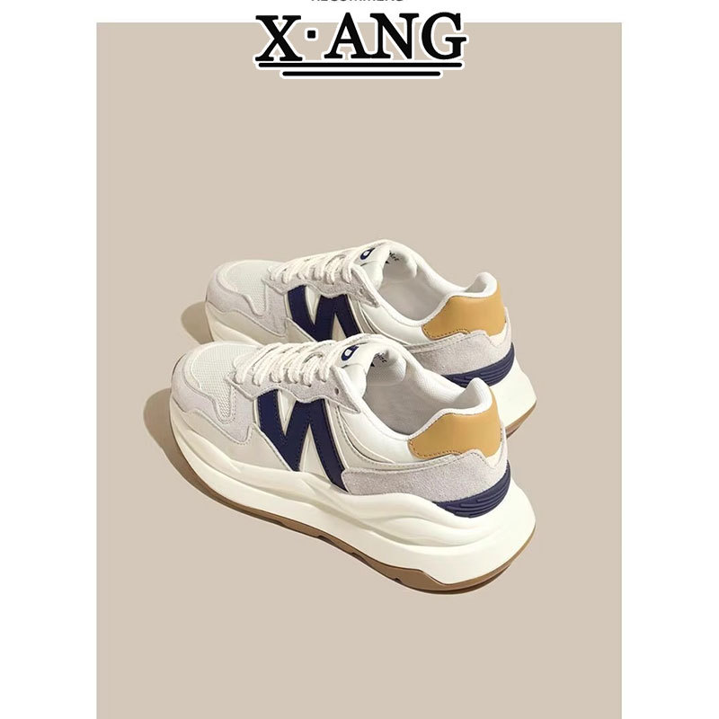 Popular Forrest Gump Shoes for Women 2025 Spring and Summer New Versatile Thick-Soled Mesh Breathable Leather Casual Sports Shoes