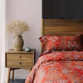 结婚四件套婚庆品质红色婚礼婚房床上用品喜被美式