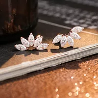 Европейские и американские серьги с лепестками лошадиного глаза D/VVS1 Mosan 18k14k золотые серьги 2*4 = 10 серег с лошадиным глазом