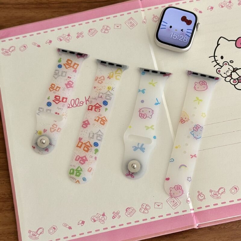 kt matte transparent silicone strap for applewatch apple watch iwatch98 generation 7654SE cute