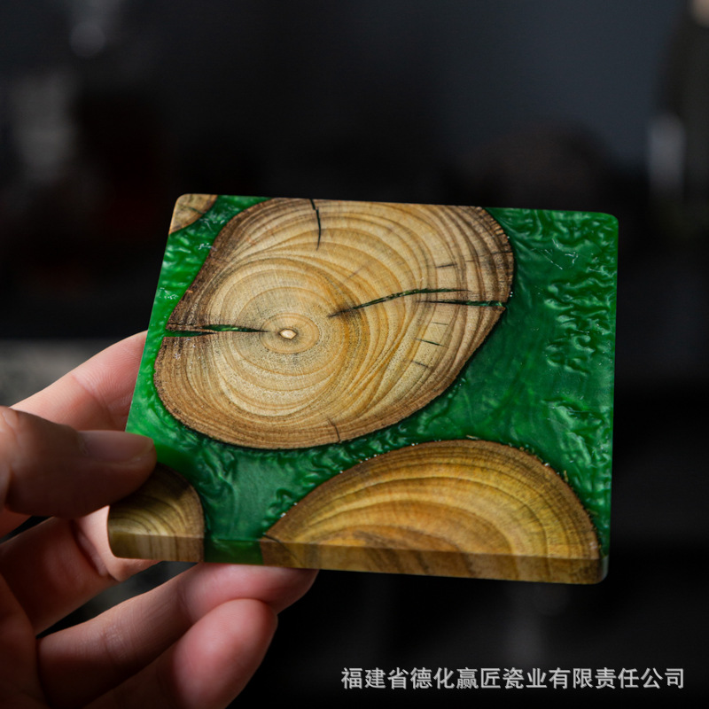 Coaster de resina de tumor de boj Coaster de epoxi Coaster Art Coaster Coaster de regalo cultural y creativo Coaster Coaster de cedro