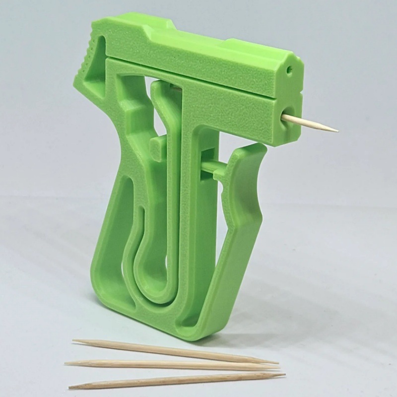 Toothpick launcher explosivo transfronterizo una vez moldeado mondadientes lanzador de juguete impreso en 3D regalo