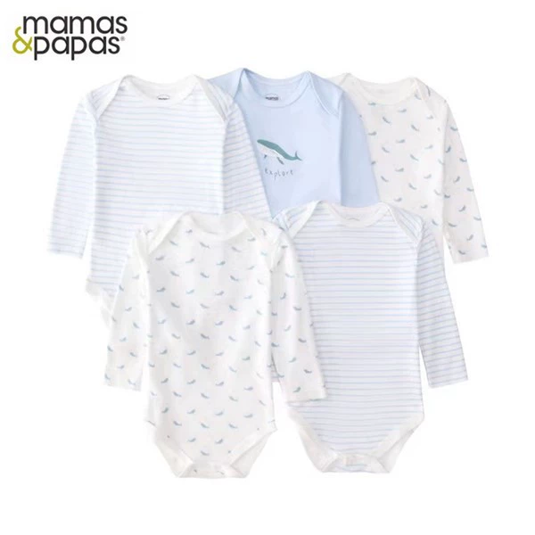 Мама и папа Мamas&papas производитель весна, осень и лето чистый хлопок детская одежда с длинным рукавом и коротким рукавом треугольник хамер 5 предметов сумка