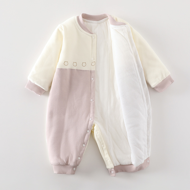 新生婴儿衣服刚出生宝宝连体衣夹棉哈衣秋冬季初生薄棉衣可爱|undefined