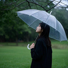 5元以下のクリエイティブ自動ストレートハンドル透明EVA晴雨両用ギフト傘はロゴ透明傘を作ることができる