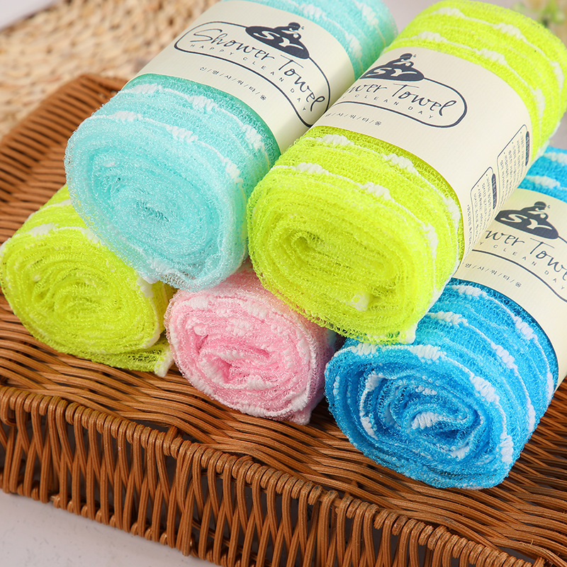 Nylon jacquard bath towel household back rubbing artifact back cleaning special long soft non-hurt skin bath towel Nylon jacquard bath towel household back rubbing artifact back cleaning special long soft non-hurt skin bath towel