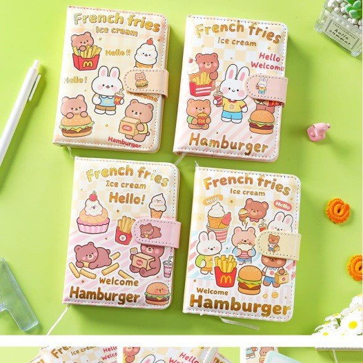 Cute Puppy Notebook with Cartoon Leather Cover and Magnetic Closure, Portable Diary Notebook