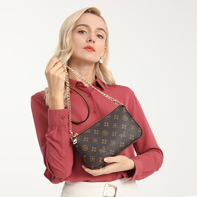 Mk F Small Bag for Women 2026 New Spring and Summer Fashion Trendy Women's Bag Crossbody Bag Shoulder Bag Printed Chain Small Square Bag